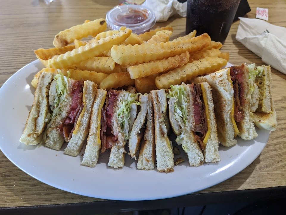 Club Sandwich and Fries