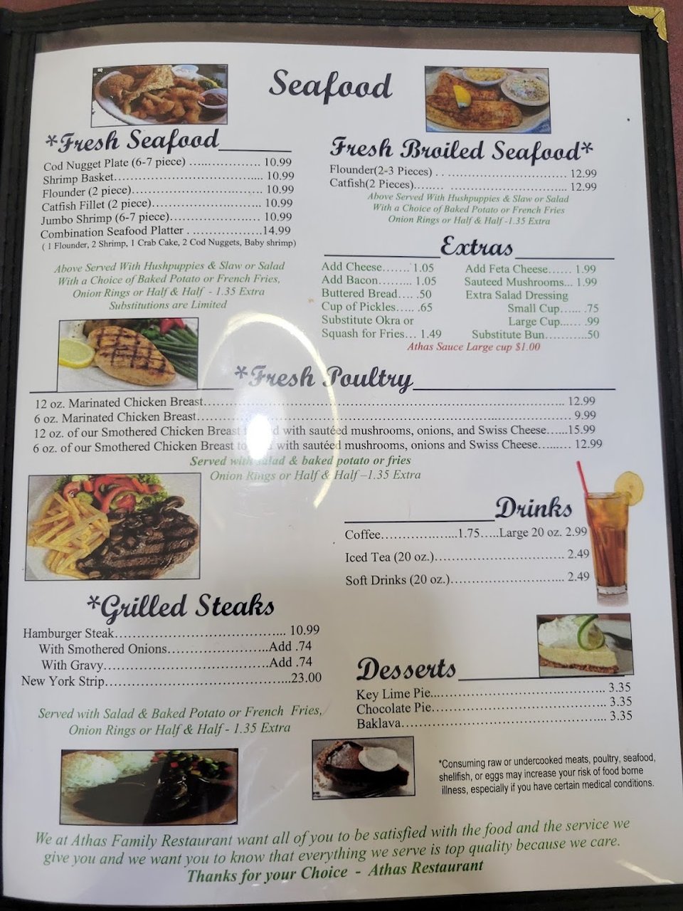 Coffee and dessert options at a casual café.