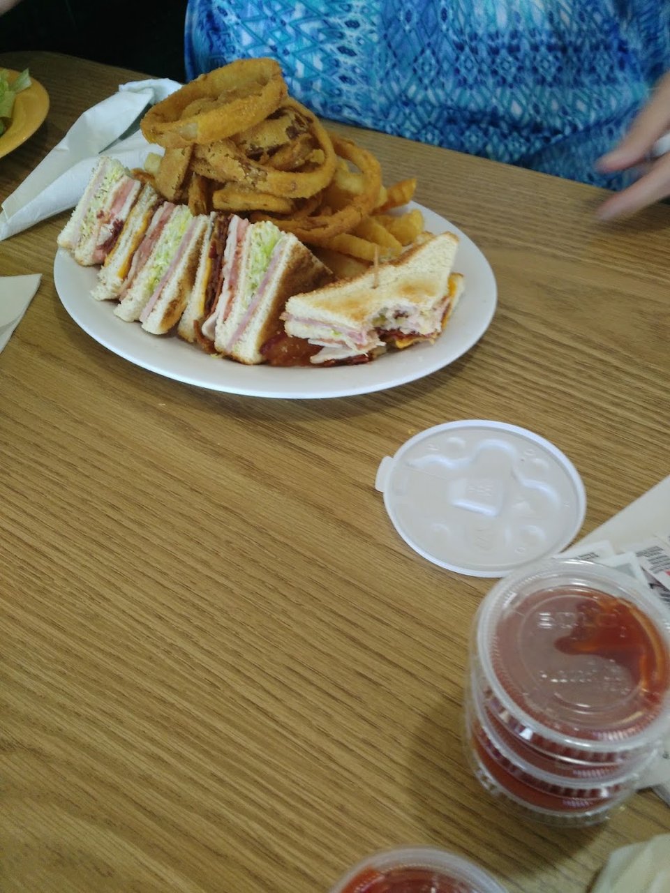 Baby Club Sandwich with One Bite Taken