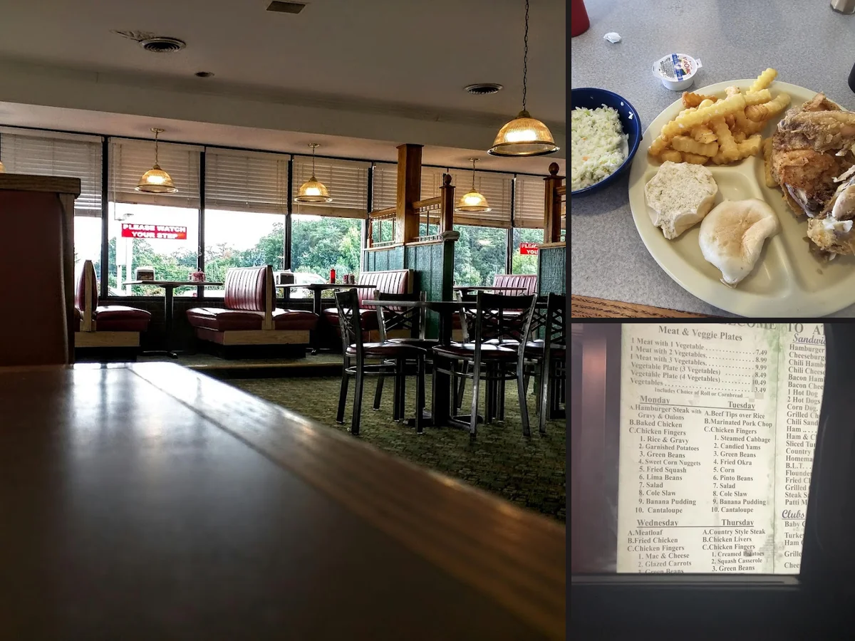 Breakfast, lunch, and dinner served in a casual setting.